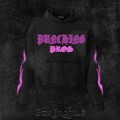 “ProsxScams" Unique Acid Wash Hoodie Blue and black deluxe edition